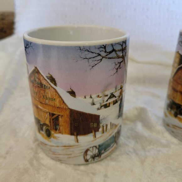 Aunt Loretta's H. Hargrove Dairy Farm Coffee Cup Mugs Set Of 2 H1C Porcelain EUC - Picture 7 of 10